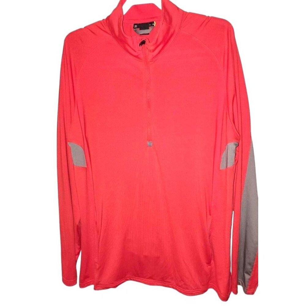 Under Armour Mens Red 1/4 Zip Long Sleeve Pullover Top Size XL